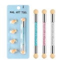 Nail Gradient Brush Pen Painting Drawing Pen With Replace Sponge Heads Double End Rhinestone Manicure Tool