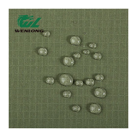 T/C 65/35 Plain Dyed Flame Retardant Anti Tearing Waterproof Olive Camouflage Ripstop Woven Fabric for Boys Uniform and Dress