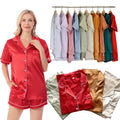 Luxury Bridal Women's Short Sleeves and Shorts Pajamas for Bridesmaid Wedding Party Silk Satin Women Pajama Set Sleepwear