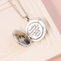 Qiuhan Copper Personality Rhinestone Round Inspiring Words Color Print Photo Box Pendant Necklace
