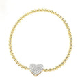 18K Gold Bracelet with Lab Grown Diamond Heart Charm 'I Love You' Gift for Women Daughter Wife or Girlfriend