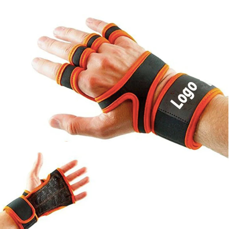 Anti Slip Gel Outdoor Cross Wrap Wrist Support Weight Lifting Workout Gym Gloves