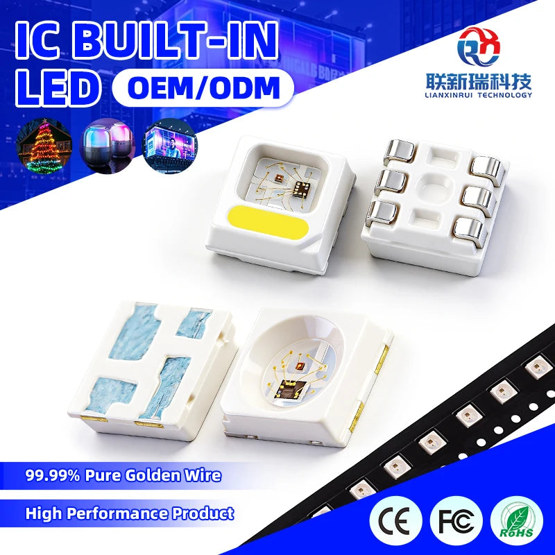 Multi-Color 6-Pin Digital SMD LED Chip SK6812 MINI RGBW/RGBWW with Built-In Diode and IC 3535