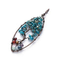 Tree of Life Pendant Charms Gemstone Chakra Crystal Quartz Stone Pendant Good Luck Yoga Charms for Necklace Jewelry Making