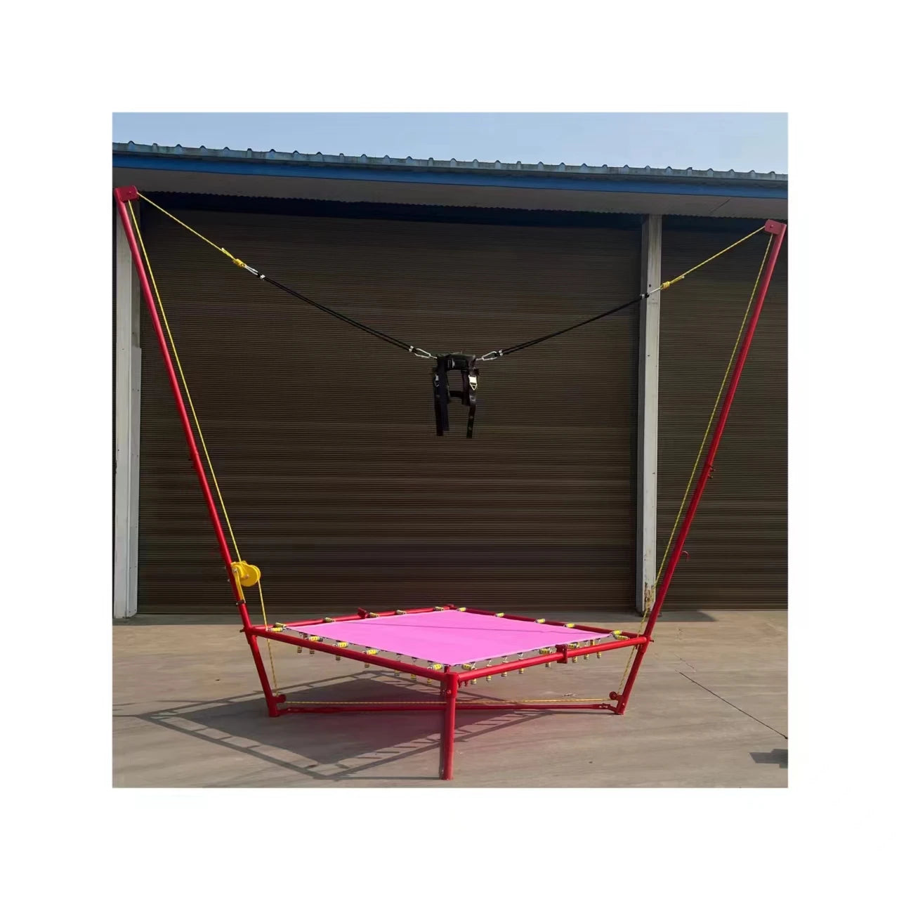 2024 Popular Foldable Single-Person Hand Swing Light Trampoline Hot Sales Bungee for Trampoline Park at Price