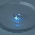 Adjustable Luminous Cat Claw Fing Ring Glowing in Dark Silver Color Rings for Womens Glow Hollow Free Size Ring