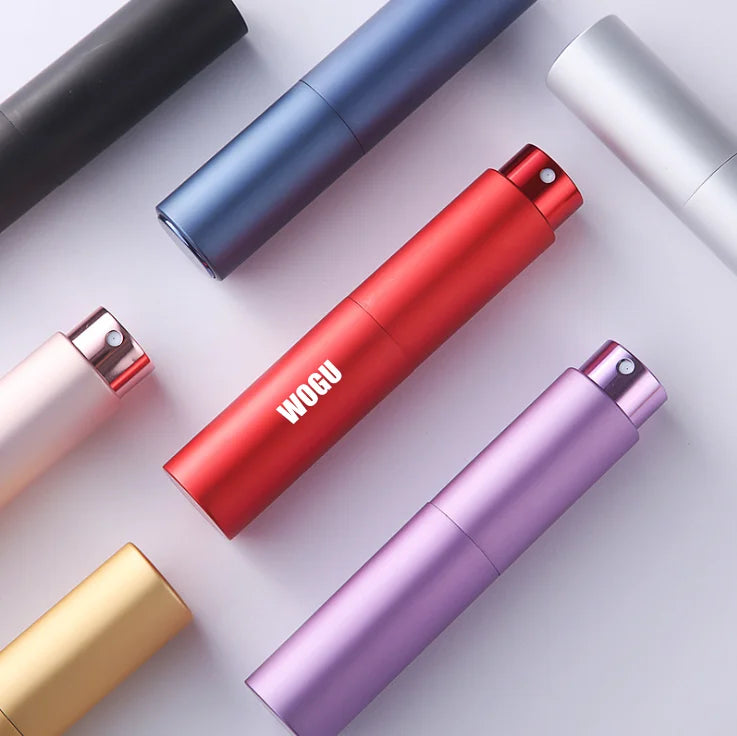 Luxury Fine Mist Travel Cosmetic Packaging 5ml 10ml Small Portable Twist Aluminum Spray Perfume Glass Bottle