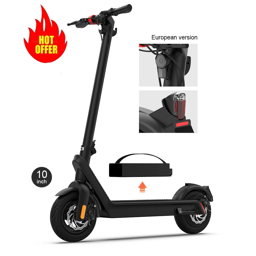 China Factory HX 36V/48V Range 100KM X9 Electric Kick Foot Scooter Two-wheel 500W About 20kg 31-40km/h for Adults Skateboard