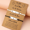 Stainless Steel Engraved Bracelet I Love You to the Moon and Back You Are My Sunshine Lover Sun Moon Pendant Couple Bracelets
