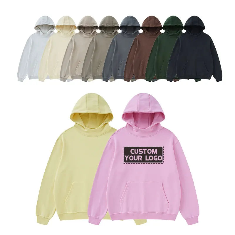 Unisex Heavyweight Pullover Hoodies Plus Size Oversized  Custom Mens 100% Cotton 500gsm Hoodie  for Men