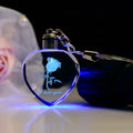 Wholesale Cheap Promotion Gift Custom Logo Heart Shape Flashing Led Crystal Glass Keychain