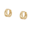 Minimalist 925 Sterling Silver Jewelry 18K Gold Plated Modern Small Double Twin Hoops Duo Hoop Earrings for Women