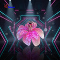 Future Ready-to-Wear LED Pixel Flower Dress with Glowing Head Garland Stage Look Inspired by Fairy Faire
