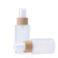 Cylinder Glass Spray Bottle 30ml 40ml 60ml 80ml 100ml Eco Friendly Bamboo Sprayer Frosted Clear Skincare Container