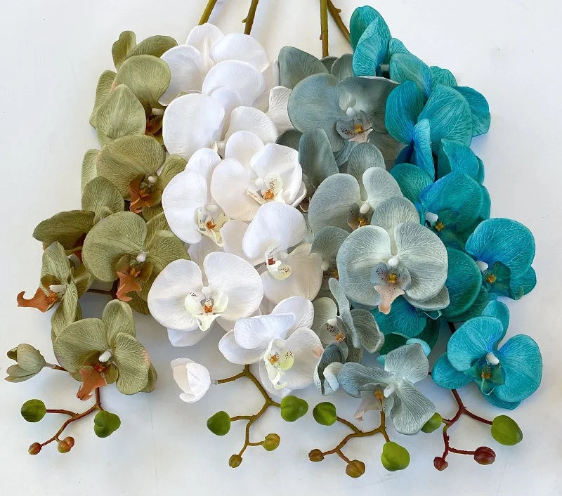 Silk White Orchid Artificial Butterfly Orchid Flower Natural Looking Cloth Orchid for Wedding
