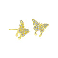 Stylish Chic Dainty New Butterfly Earrings Retro Simple Zircon Ear Studs for Women Hypoallergenic Earrings Party Accessories