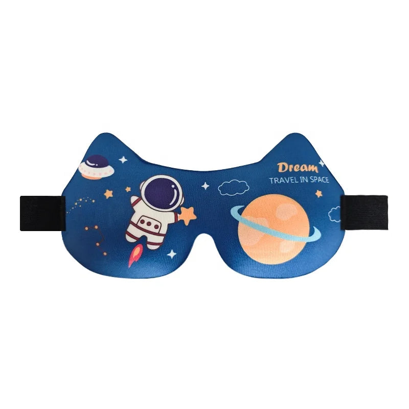 Customized 3D Cartoon Blackout Eye Mask With Printed Patterns Sleeping Eye Mask