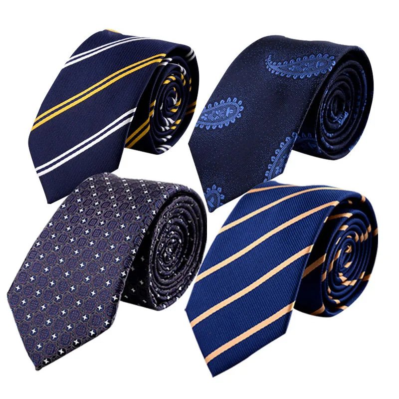 Men's Business Formal Designer Wedding Ties Brand Custom LOGO 6 cm Corbatas Finas Floral Pattern Stripe Plaid Polyester Material