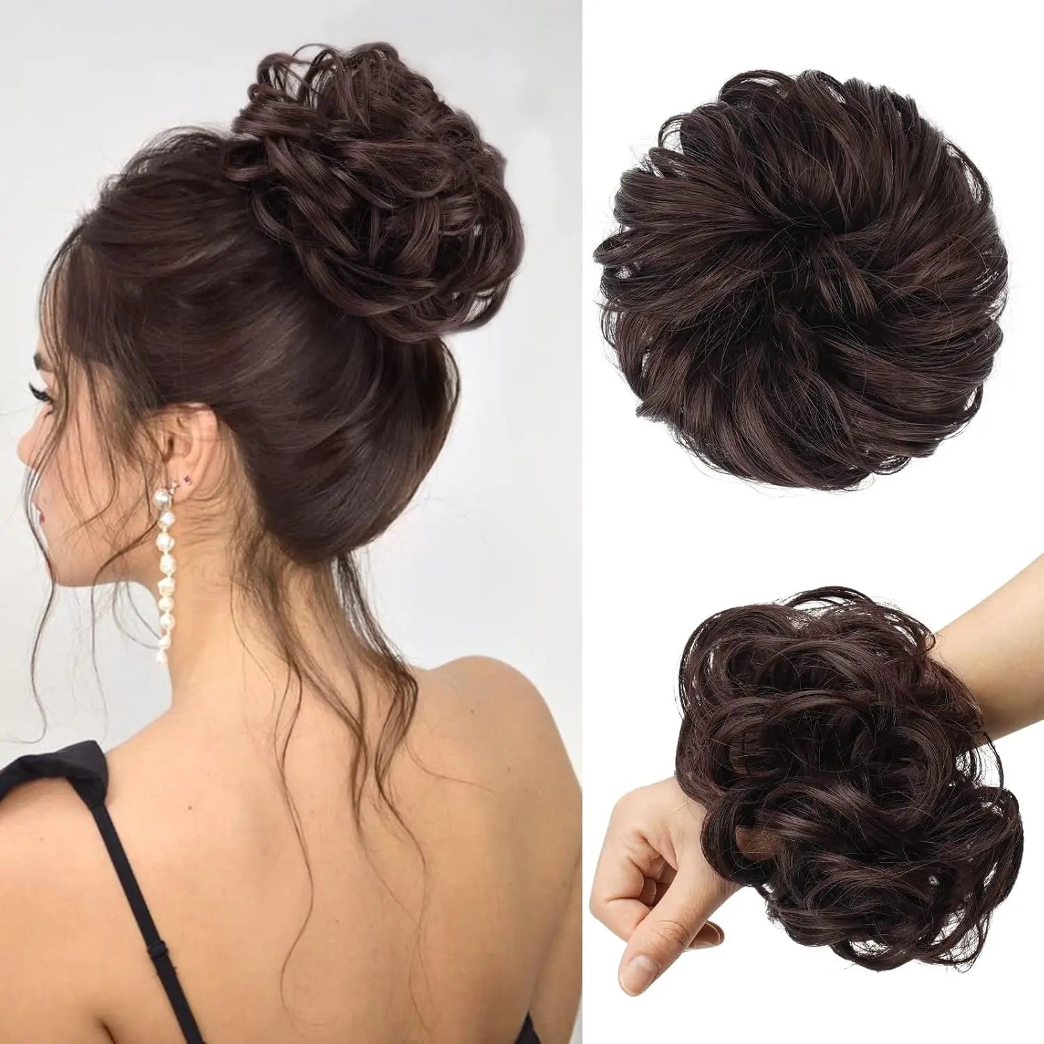 New Design Synthetic Messy Bun Chignon Donut Hair Bun Daily Hair Style Rubber Band Wholesale  Hair Extensions for Women