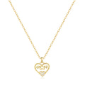 Fashion Jewelry 925 Sterling Silver Heart Pendant Letter Mom Diamond Gold Plated Necklaces for Women Mother's Day