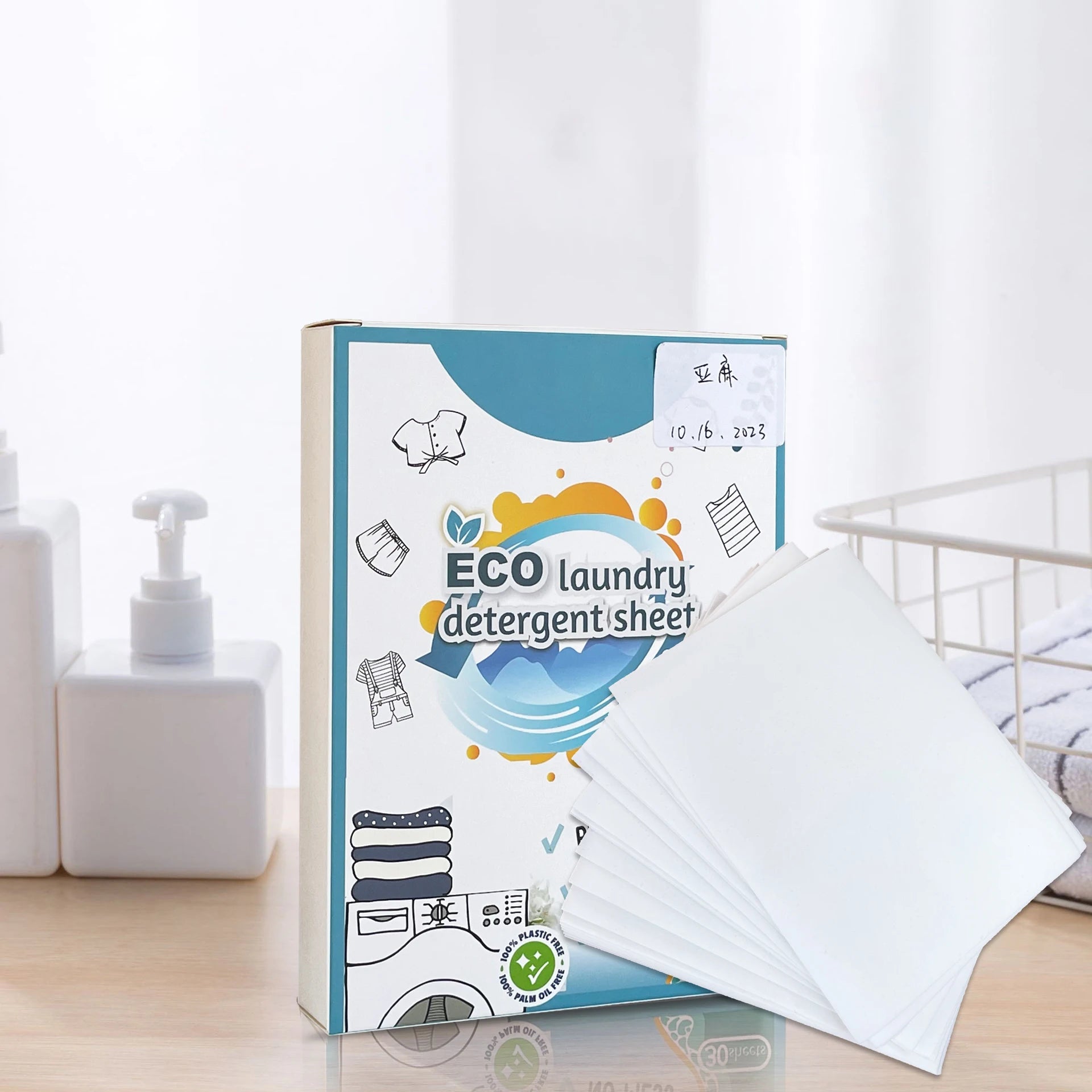 Custom Logo Super Concentrated Eco Disposable Sustainable Laundry Strips Unscented Laundry Detergent Washing Sheet