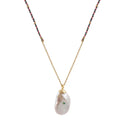 New Arrival 18K Gold Plated Baroque Irregular Pearls and Diamonds Necklace with Braided Rope Simple Fashion Style for Gift