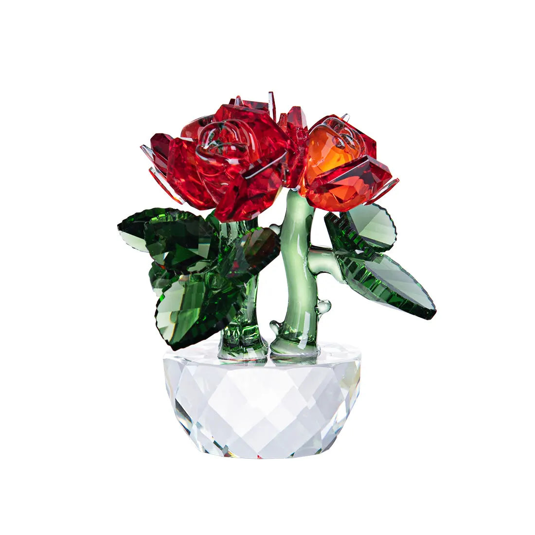 Crystal Rose  Flower Figurine Glass Ornament Collection Mother's Day Valentine's Day  Gifts
