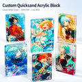 CNAWO Japanese Anime Pattern Acrylic Block UV Printing Custom Move Glitter Liquid Oil Table Standee Business Gift