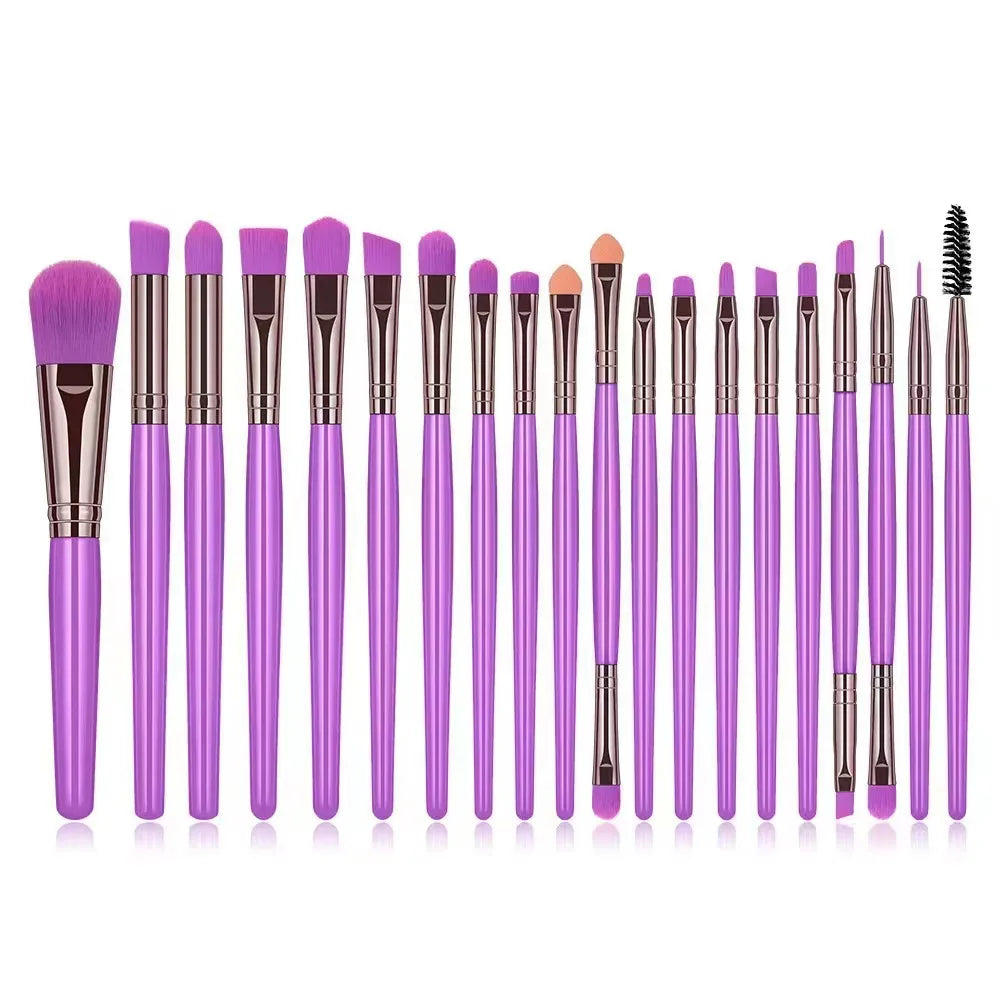 Factory Spot Inventory Cheap Wholesale 20pcs Makeup Brush Set Fluorescent Colour Eyeshadow Brush
