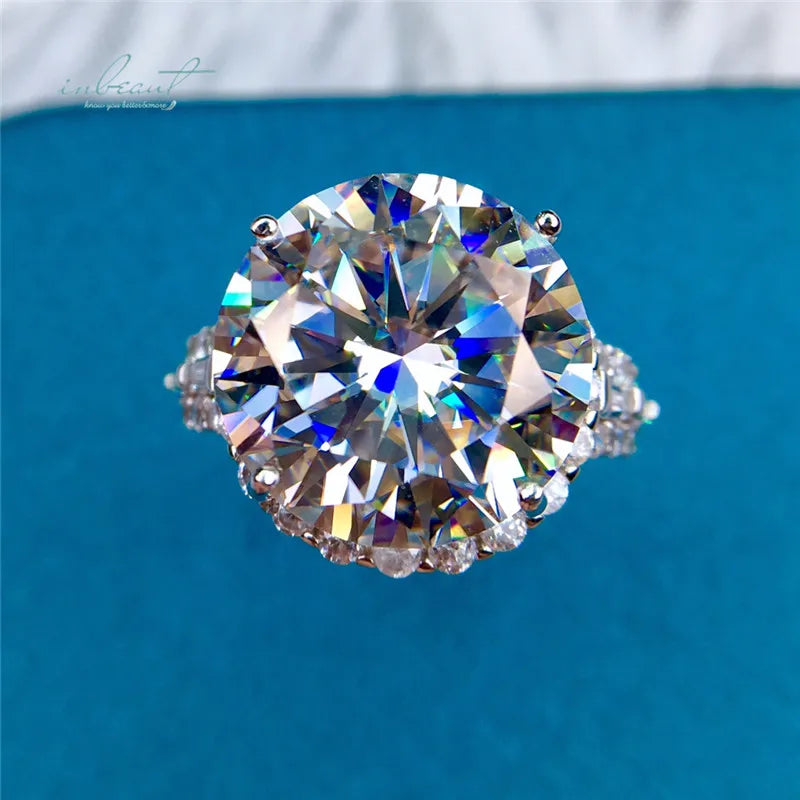 925 Silver 10 Ct Excellent Quality Brilliant Cut Pass Diamond Test D Color Moissanite Wedding Ring for Women Gift Fine Jewelry