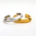 High End 18K Gold Plated Chunky Cuff Flying Saucer Bracelet Bangle Stainless Steel Gold Jewelry