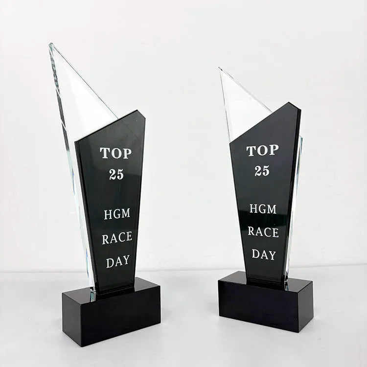 Black Optical Crystal Glass Trophy Awards MH-NJ0130