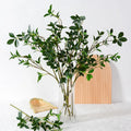 Real Touch Latex Green Plants Single Artificial Banyan Leaves Branches for Outdoor Indoor Decor