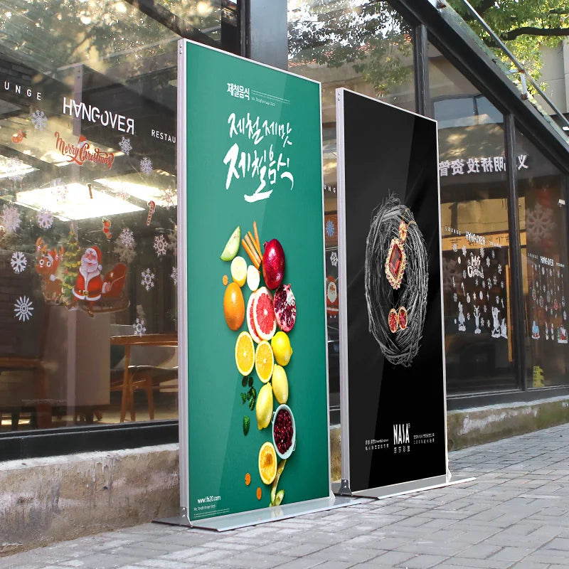 Aluminum Eco-friendly Floor Standing Exhibition Display Banner Stand White Door Frame Windproof Foldable Design Custom Size