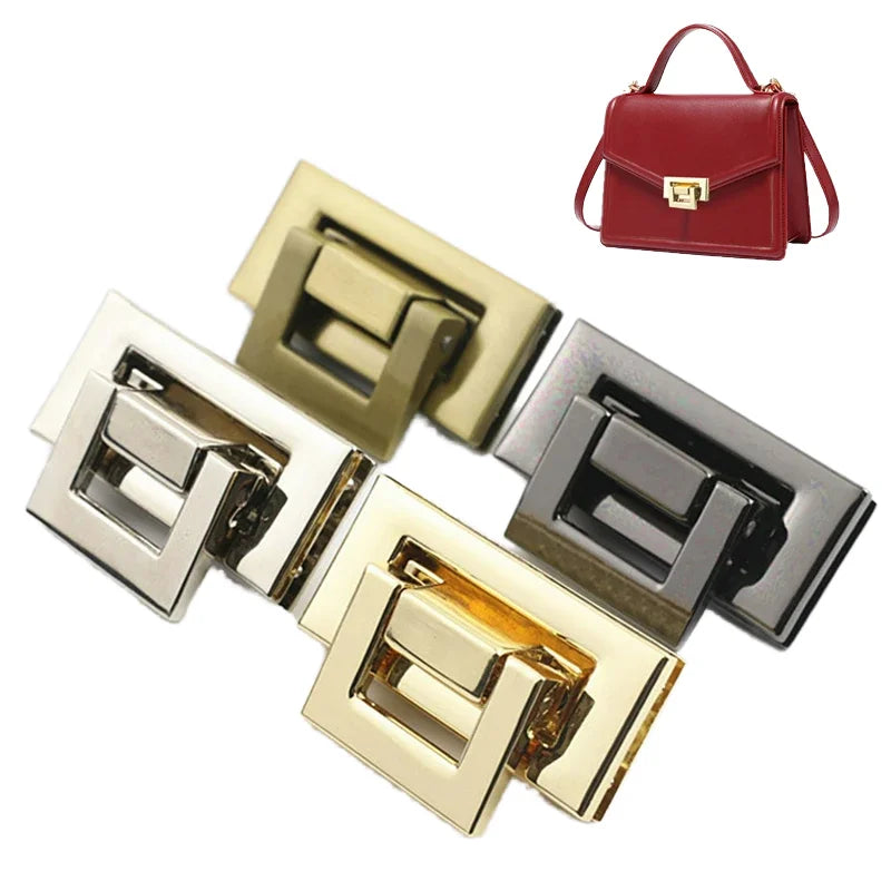 Custom Design Twisted Lock Fashion Hardware for Bags Gold Metal Purse Locks Zinc Alloy Material for Handbags