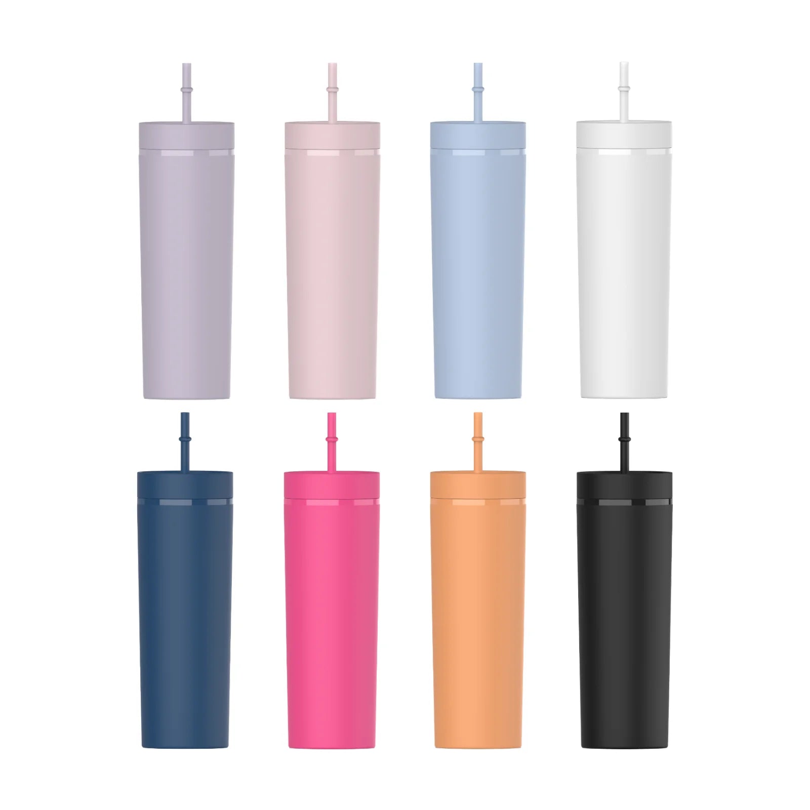 20oz 591ml AS Plastic Tumbler with the Straw Double Wall Plastic Mug for Straw Drinking Water Bottles