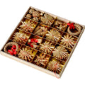 Natural Wheat Straw Handmade Modern Star Snowflake Snowman Christmas Tree Glass Hanging Ornaments BSCI Certified Gift Box Set