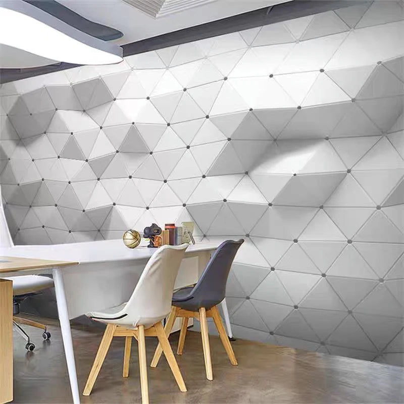 Elegant white background 3D wallpaper abstract mountain wave mural