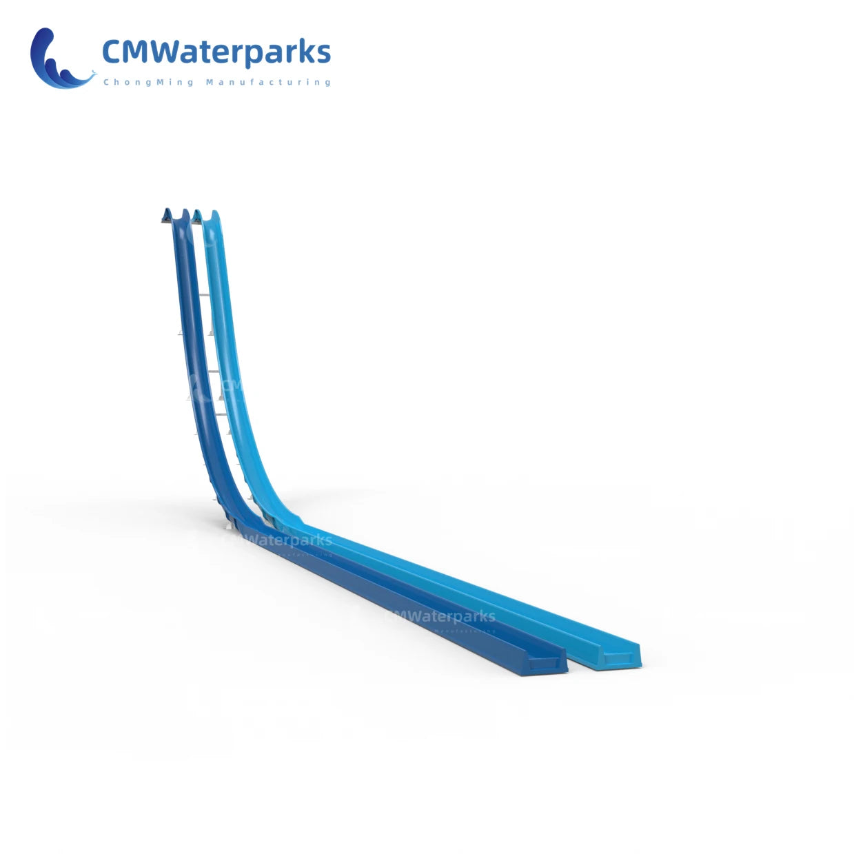Fiberglass Double Lane High-Speed Freefall Water Park Slides