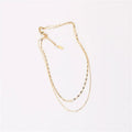 Antique Women Jewelry Stainless Steel Gold Plated Shiny Chains Layered Necklaces