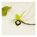 French Square Geometric Design S925 Sterling Silver & Black Agate Pendant Necklace for Girls Trendy Free Video Picture Jewelry