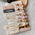 High Quality 13cm Acetate Hair Clips Set Sweet Colorful Pearl Accessories with Heart Star Design Fashionable Hair Claws