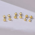 Genuine 925 Sterling Silver 3mm 4mm 5mm Heart Screwback Earrings