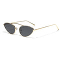 Trendy Double Beam Cat Eye Sunglasses Small Frame UV Sunscreen Glasses New Champagne Color Featuring Black White Pink Lens