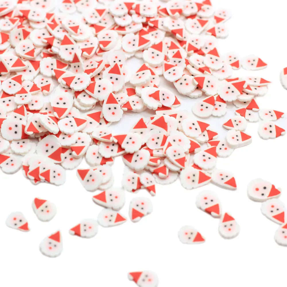 Santa Head Polymer Clay Sprinkles for Crafts Making DIY Christmas Nail Art Decoration Mud Filler Material