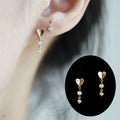 Fashion Sterling Silver Jewelry Stud Ladies Earrings Gold Plated Heart Stud Earrings