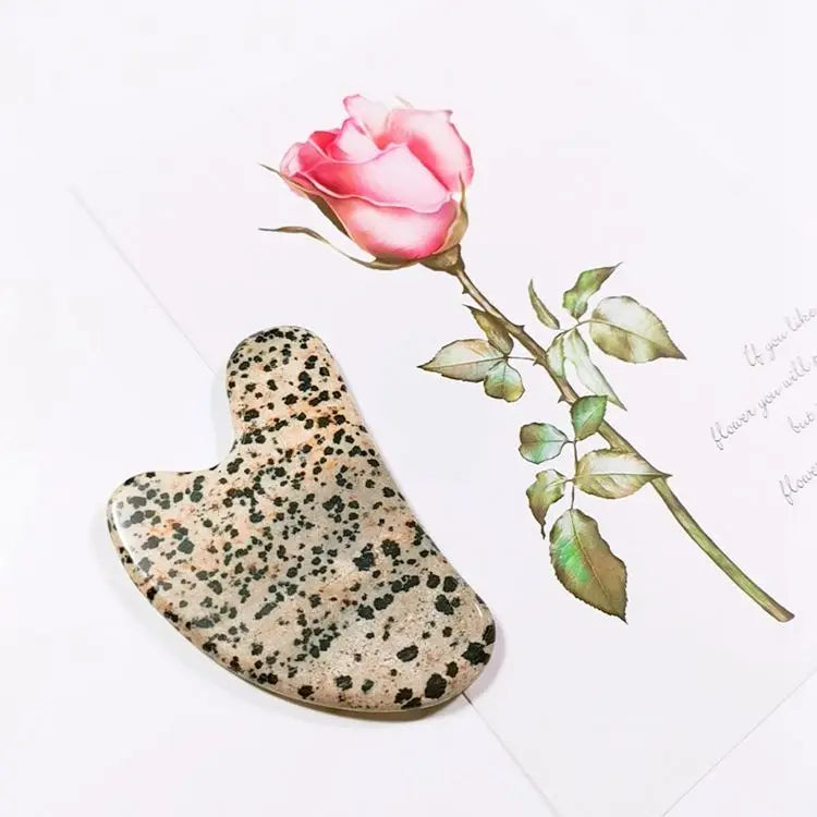 2026 Dalmation jasper guasha massage tool face quartz heart gua sha gua sha agate board