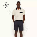 Wholesale Custom Logo White Sand Relaxed Fit Drop Needle Towelling Polo Shirt Jersey Fabric Shirt for Men