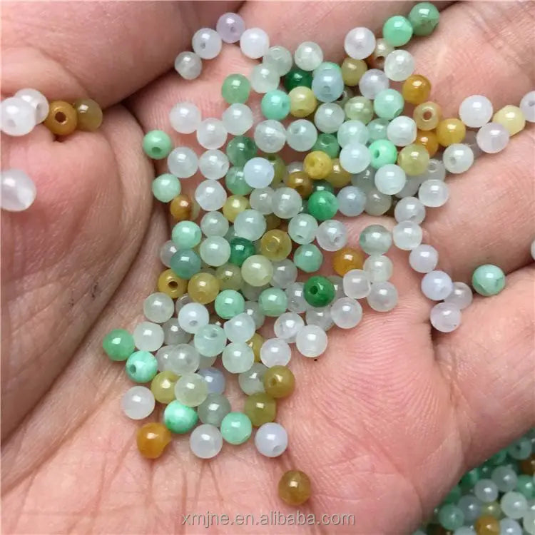 Burmese Jadeite Grade a 3.5Mm Color Dispersion Beads Diy Ingredients Jade Jade Crafts