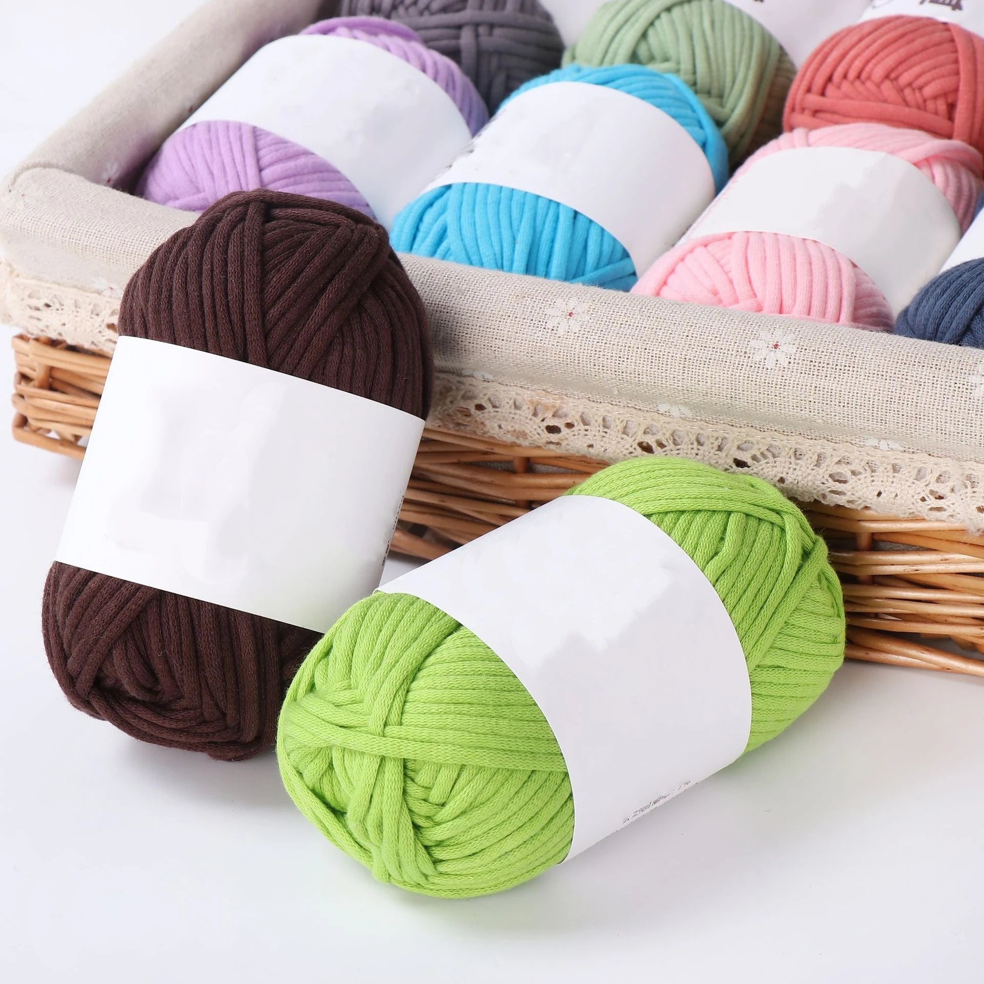 Charmkey 68% Cotton 32% Nylon Crochet Knitting Yarn for Hand Knitting Chunky Tube Yarn Stitches-Worsted Medium #4 Yarn